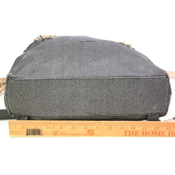 Sherpani GRAY CANVAS LEATHER HANDLES BACKPACK CONVERTIBLE SHOULDER BAG PURSE - Picture 12 of 14